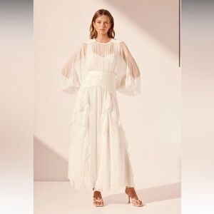 Shona Joy Margot Round Neck Balloon Sleeve Maxi Dress